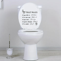 Funny Toilet Sticker Toilet Rules Self Adhesive Decals