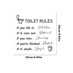 Funny Toilet Sticker Toilet Rules Self Adhesive Decals