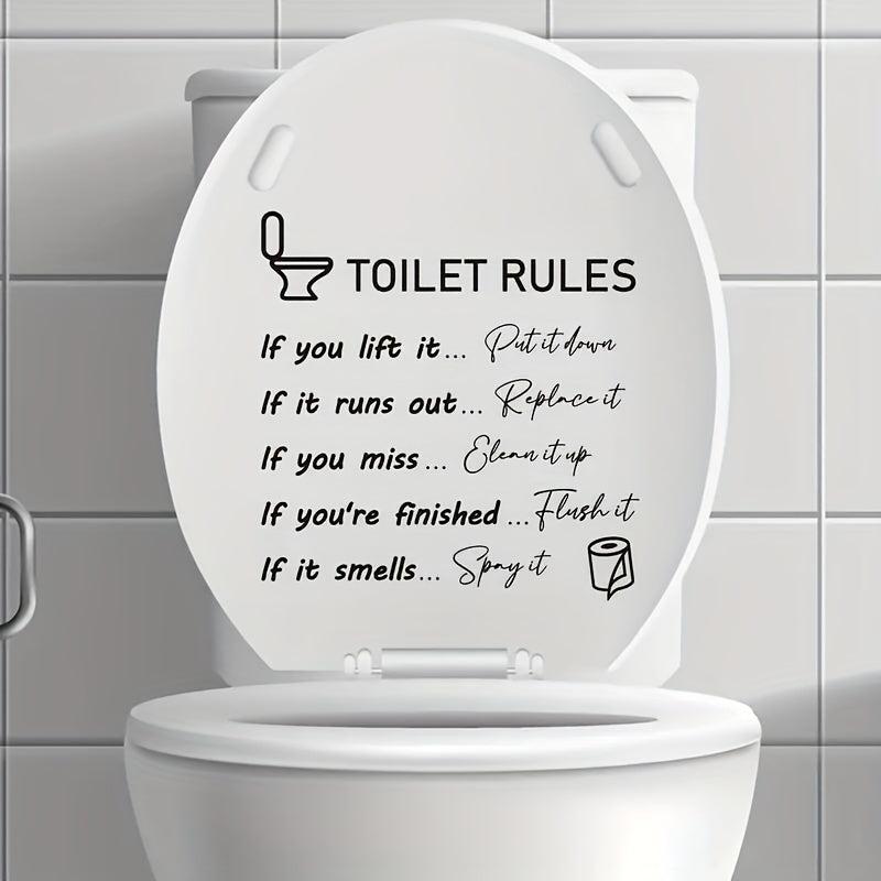 Funny Toilet Sticker Toilet Rules Self Adhesive Decals