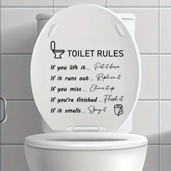 Funny Toilet Sticker Toilet Rules Self Adhesive Decals