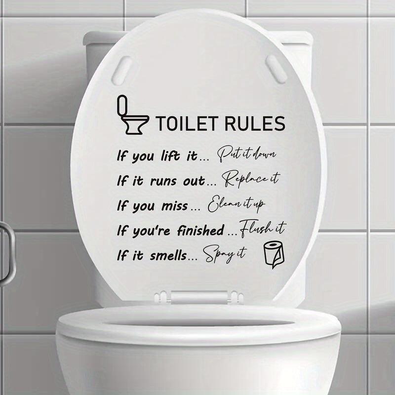 Funny Toilet Sticker Toilet Rules Self Adhesive Decals