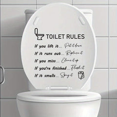 Funny Toilet Sticker Toilet Rules Self Adhesive Decals