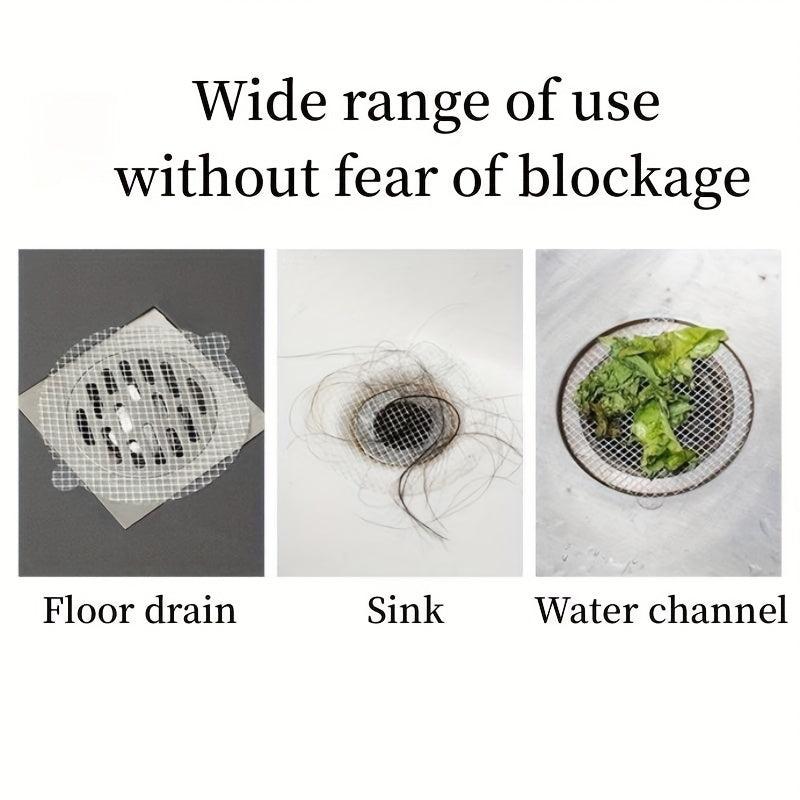 5pcs Disposable Shower Drain Hair Catcher Mesh Stickers