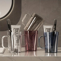 Minimalist Mouthwash Cup Plastic Gargle Cup With Handle Bathroom Tumbler