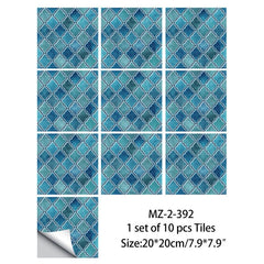 10pcs Vintage Tile Stickers Peel and Stick Self Adhesive Decals