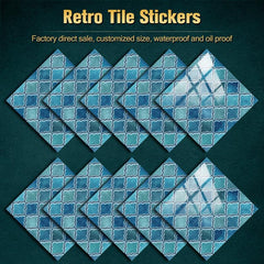 10pcs Vintage Tile Stickers Peel and Stick Self Adhesive Decals