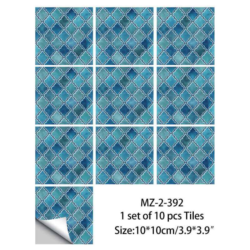 10pcs Vintage Tile Stickers Peel and Stick Self Adhesive Decals