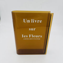 Modern Clear Book Vase with Cleaning Tools Acrylic Flower Vase