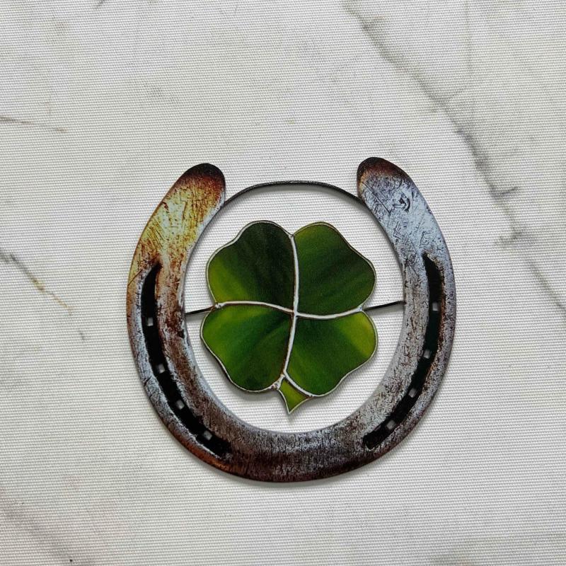 Four Leaf Clover Lucky Horseshoe Good Luck Decoration