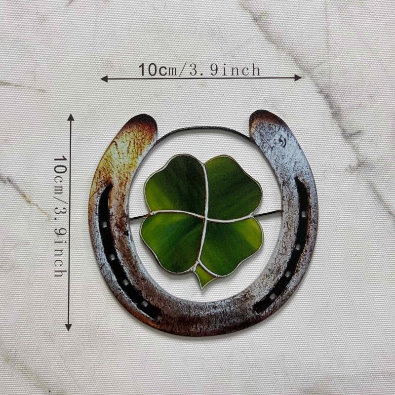 Four Leaf Clover Lucky Horseshoe Good Luck Decoration