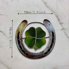 Four Leaf Clover Lucky Horseshoe Good Luck Decoration
