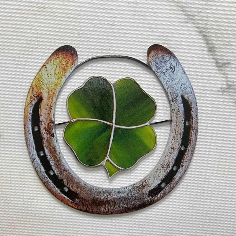 Four Leaf Clover Lucky Horseshoe Good Luck Decoration
