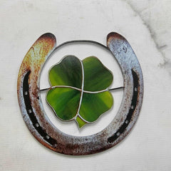 Four Leaf Clover Lucky Horseshoe Good Luck Decoration