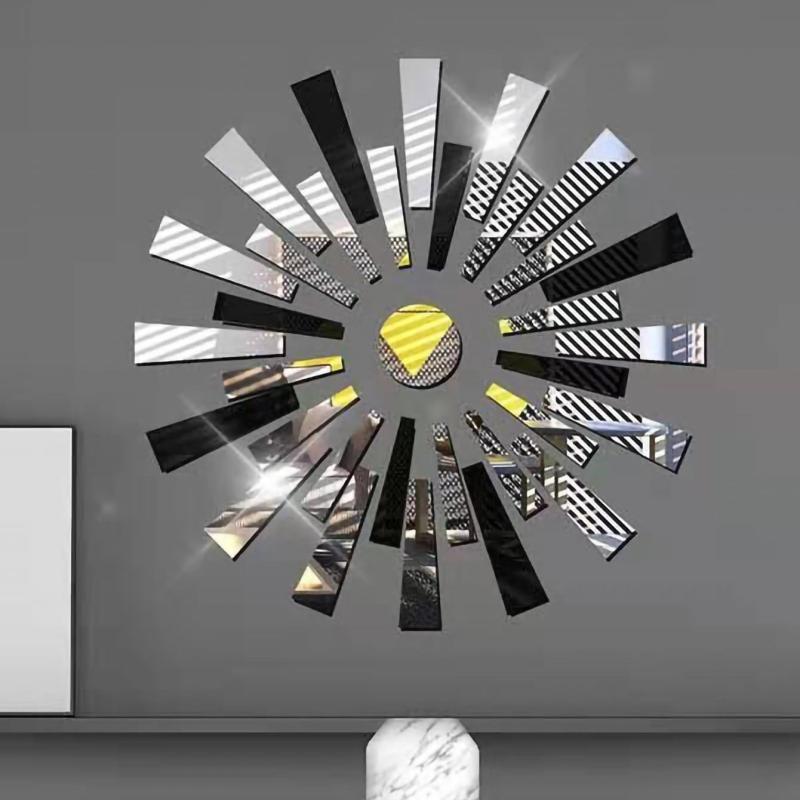Silver Shaped Mirror Stickers Wall Art Home Decor Room Decor