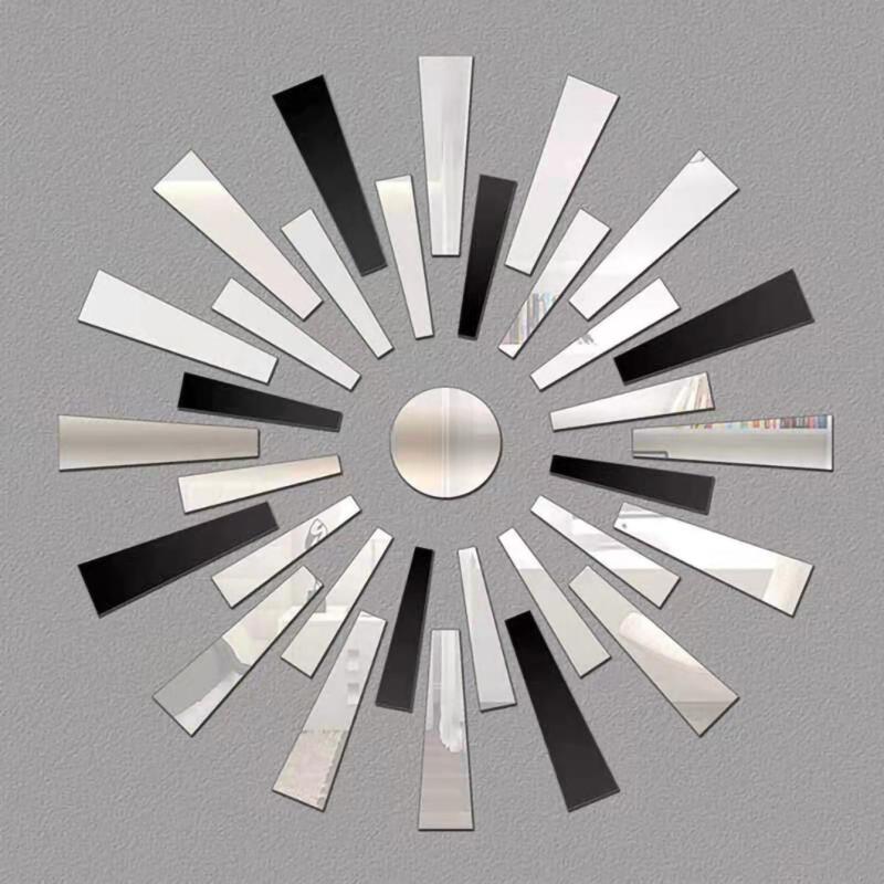 Silver Shaped Mirror Stickers Wall Art Home Decor Room Decor