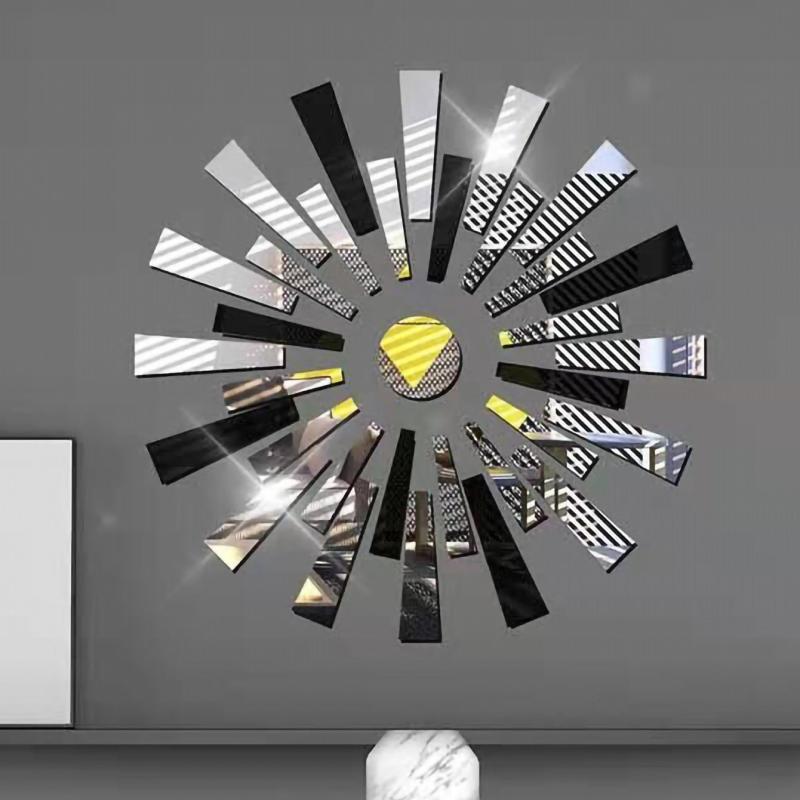 Silver Shaped Mirror Stickers Wall Art Home Decor Room Decor