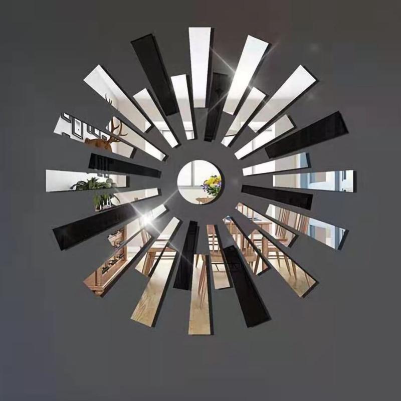 Silver Shaped Mirror Stickers Wall Art Home Decor Room Decor