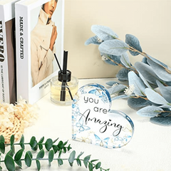 Inspirational Heart Decor Butterflies Desk Office Room, Girls Ladies