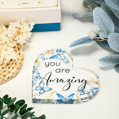 Inspirational Heart Decor Butterflies Desk Office Room, Girls Ladies