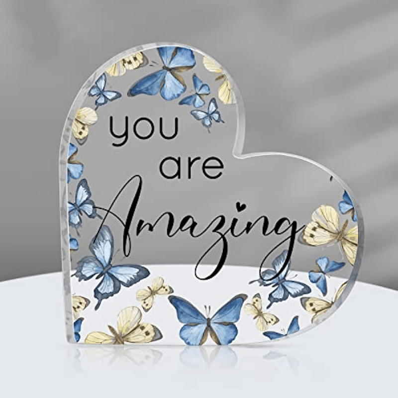 Inspirational Heart Decor Butterflies Desk Office Room, Girls Ladies