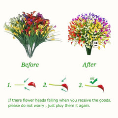12pcs Artificial Calla Lily Bouquet Home Outdoor Wedding Party Decor