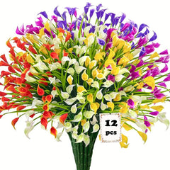 12pcs Artificial Calla Lily Bouquet Home Outdoor Wedding Party Decor