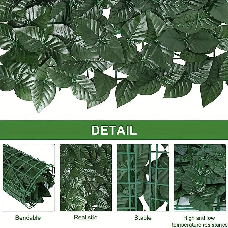 Artificial Leaf Fence Privacy Screen Outdoor Garden Faux Ivy Hedge