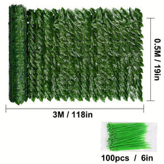 Artificial Leaf Fence Privacy Screen Outdoor Garden Faux Ivy Hedge
