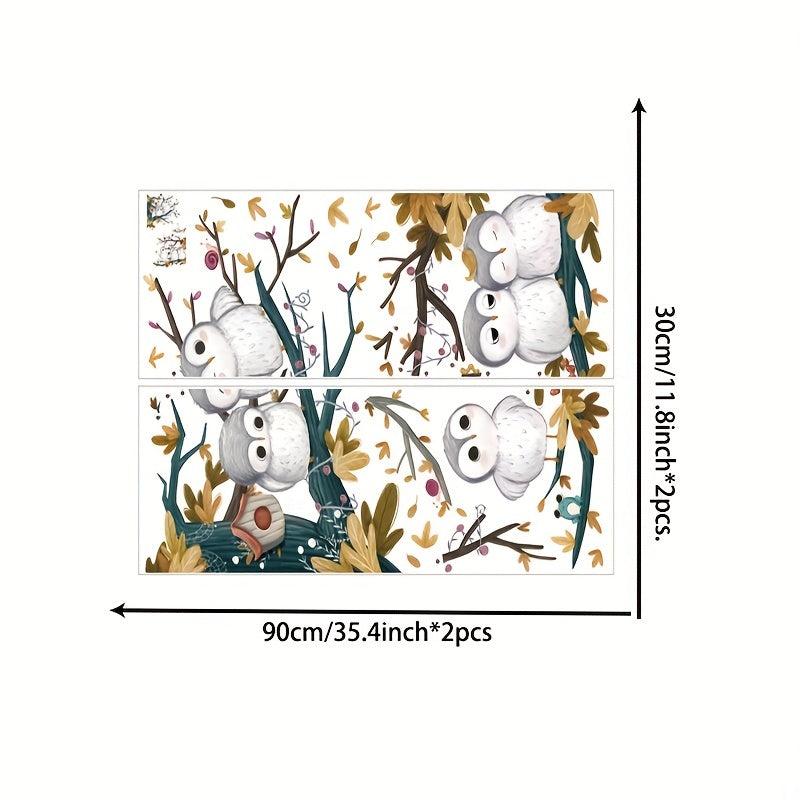 Owl Wall Sticker Branch Removable Wall Decal For Living Room Bedroom