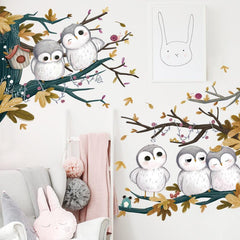 Owl Wall Sticker Branch Removable Wall Decal For Living Room Bedroom