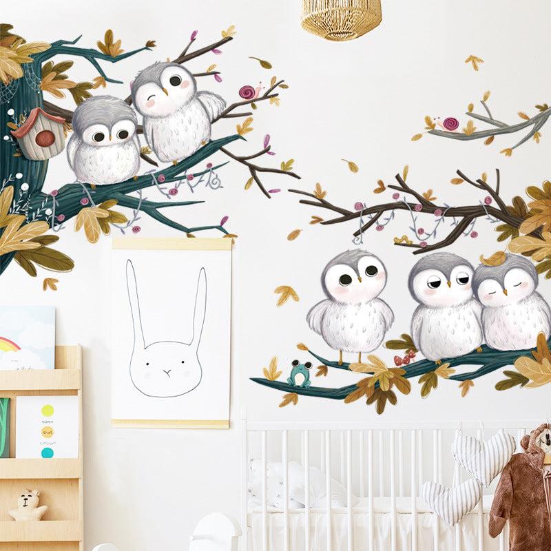 Owl Wall Sticker Branch Removable Wall Decal For Living Room Bedroom