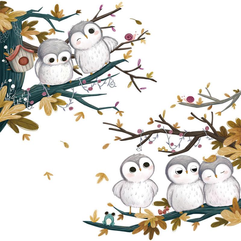 Owl Wall Sticker Branch Removable Wall Decal For Living Room Bedroom
