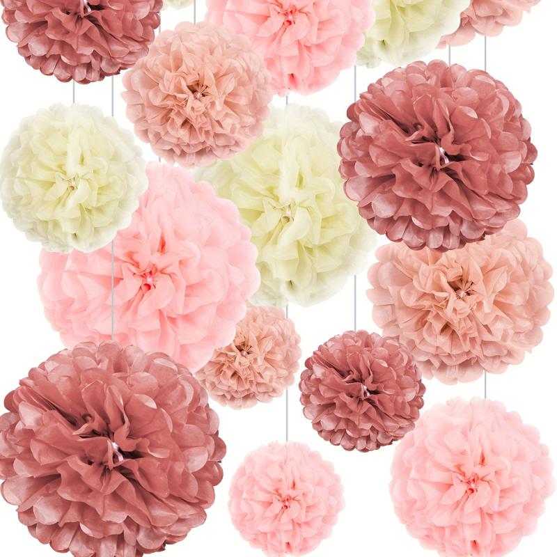 9pcs Wedding Party Paper Flower Balls Hanging Decorations