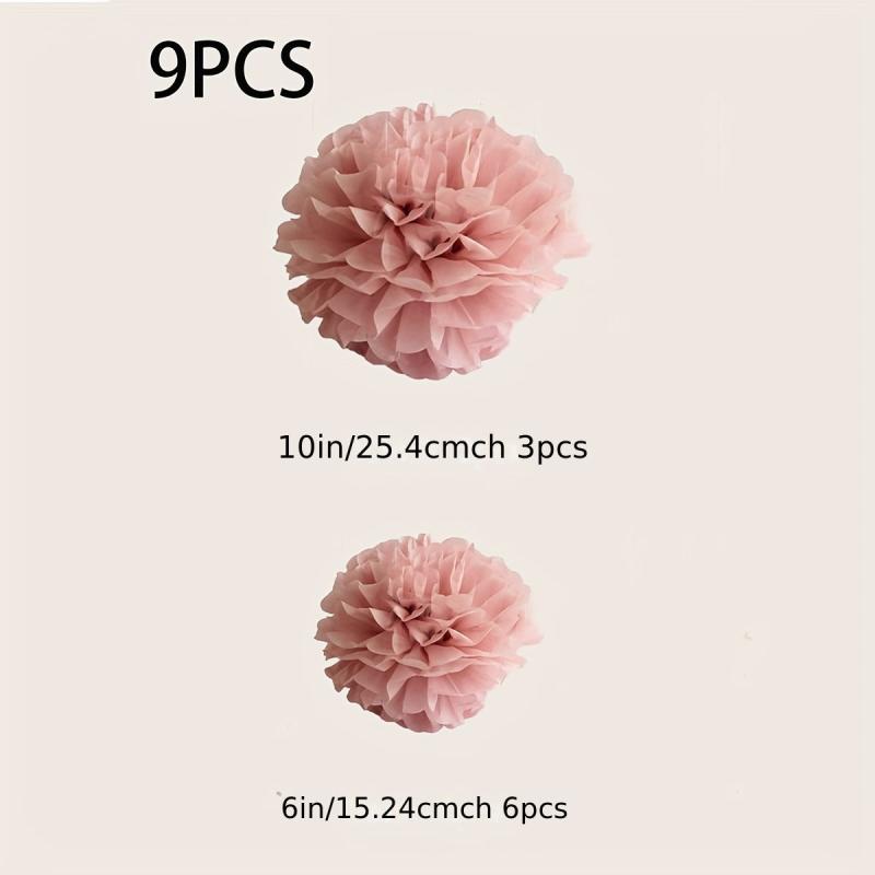 9pcs Wedding Party Paper Flower Balls Hanging Decorations