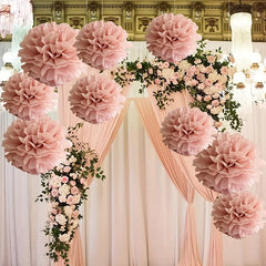 9pcs Wedding Party Paper Flower Balls Hanging Decorations