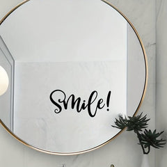 Inspirational Smile Quote Mirror Stickers