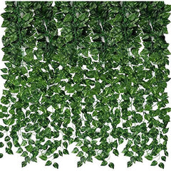 12pcs Artificial Grape Vines Leaf Green Leaves Plants Hanging Vine