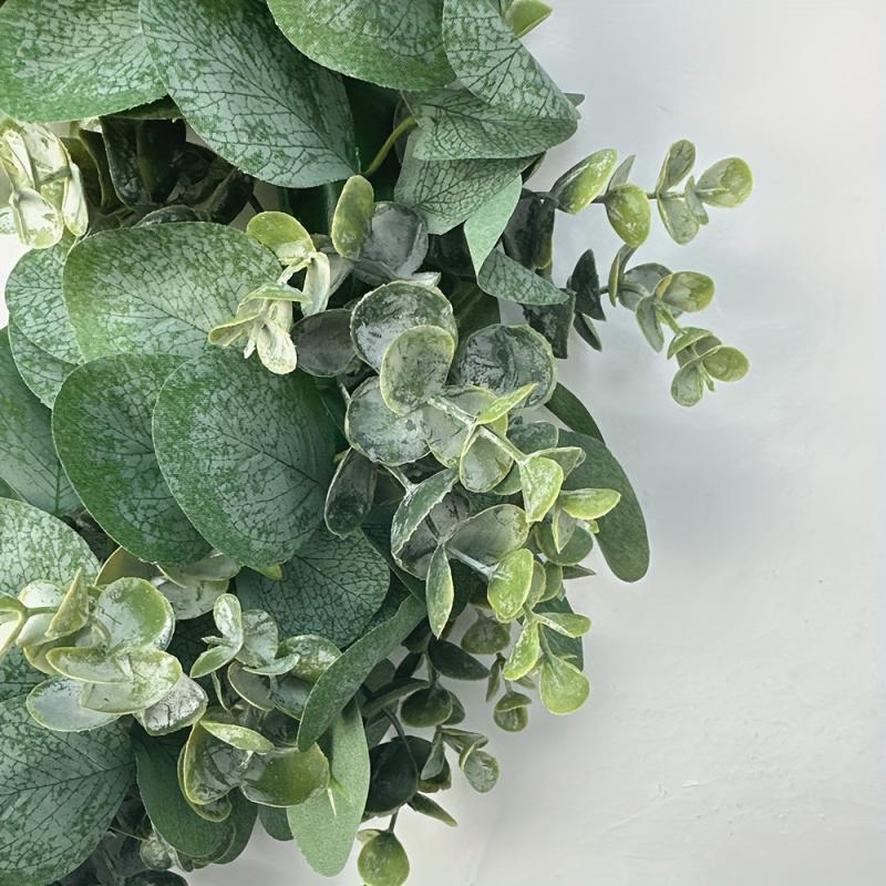 45 Artificial Eucalyptus Wreath for Front Door - Green Leaves - Porch Decor