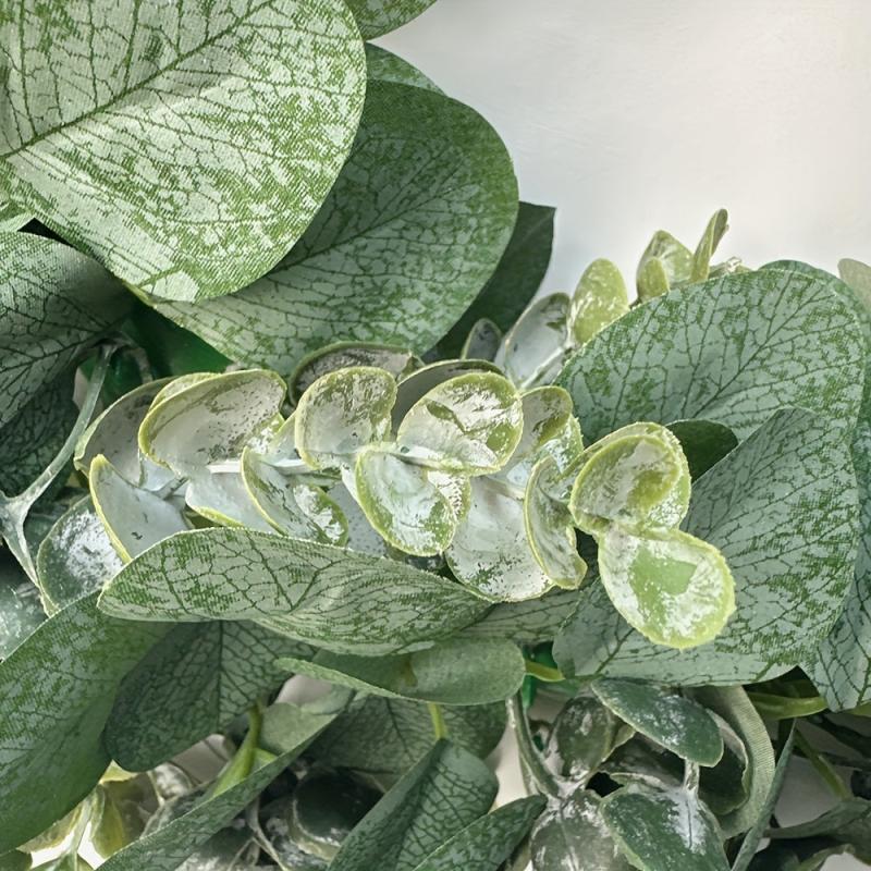 45 Artificial Eucalyptus Wreath for Front Door - Green Leaves - Porch Decor