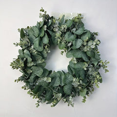45 Artificial Eucalyptus Wreath for Front Door - Green Leaves - Porch Decor
