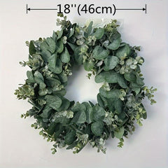 45 Artificial Eucalyptus Wreath for Front Door - Green Leaves - Porch Decor