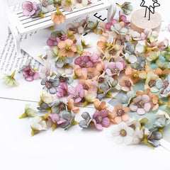 50pcs Mixed Colors Mini Silk Daisy Flower Heads for Wreath Scrapbooking