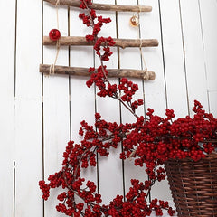 Artificial Red Berry Rattan Hanging Decoration for Indoor/Outdoor Festivals