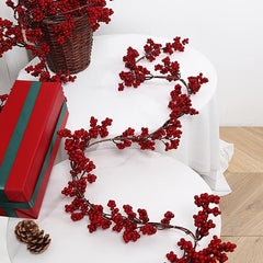 Artificial Red Berry Rattan Hanging Decoration for Indoor/Outdoor Festivals