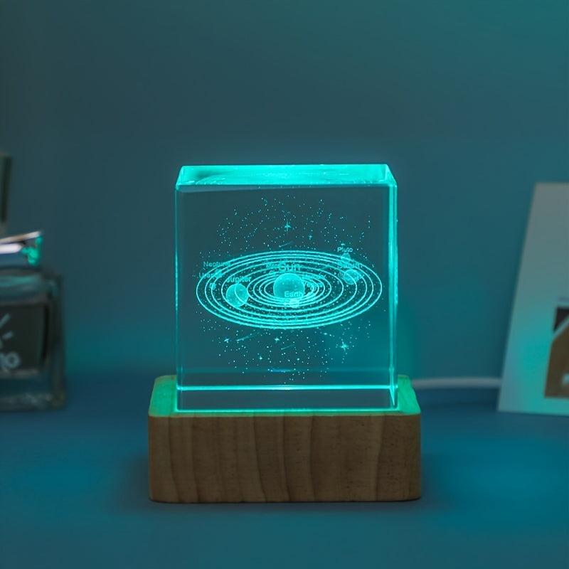 Milky Way Glass Crystal Cube Night Light USB Decoration