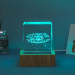 Milky Way Glass Crystal Cube Night Light USB Decoration