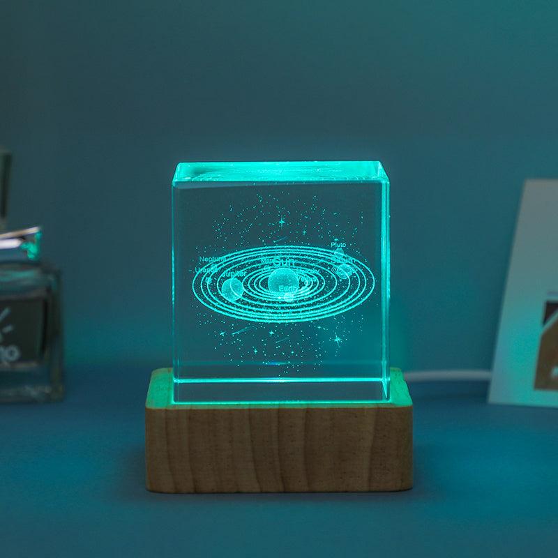Milky Way Glass Crystal Cube Night Light USB Decoration