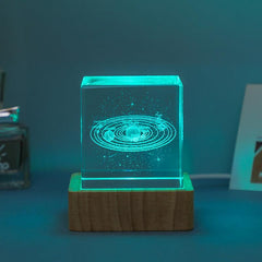 Milky Way Glass Crystal Cube Night Light USB Decoration