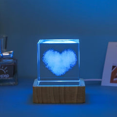 Milky Way Glass Crystal Cube Night Light USB Decoration