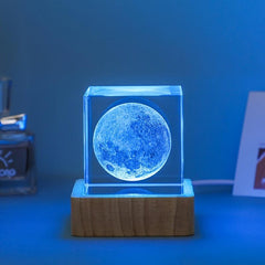 Milky Way Glass Crystal Cube Night Light USB Decoration